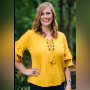 BLVD Knit Ruffled Top